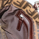 FENDI Zucca Canvas Mamma Baguette Hand Bag Black Brown Auth 185919-20