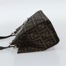 FENDI Zucca Canvas Mamma Baguette Hand Bag Black Brown Auth 185919-3