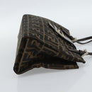 FENDI Zucca Canvas Mamma Baguette Hand Bag Black Brown Auth 185919-4