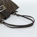 FENDI Zucca Canvas Mamma Baguette Hand Bag Black Brown Auth 185919-7