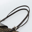 FENDI Zucca Canvas Mamma Baguette Hand Bag Black Brown Auth 185919-8