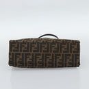 FENDI Zucca Canvas Mamma Baguette Hand Bag Black Brown Auth 185919-5