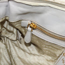 PRADA Gathered Hand Bag Nylon Beige Gold Auth 185921-22