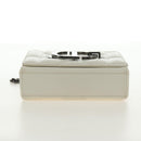Christian Dior Canage Caro Shoulder Bag Lamb Skin White Silver Auth 185922SM-5