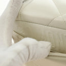 Christian Dior Canage Caro Shoulder Bag Lamb Skin White Silver Auth 185922SM-19