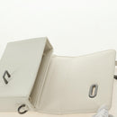 Christian Dior Canage Caro Shoulder Bag Lamb Skin White Silver Auth 185922SM-23