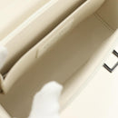 Christian Dior Canage Caro Shoulder Bag Lamb Skin White Silver Auth 185922SM-9