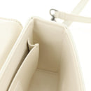 Christian Dior Canage Caro Shoulder Bag Lamb Skin White Silver Auth 185922SM-25