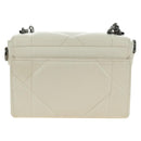 Christian Dior Canage Caro Shoulder Bag Lamb Skin White Silver Auth 185922SM-2