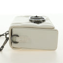 Christian Dior Canage Caro Shoulder Bag Lamb Skin White Silver Auth 185922SM-3