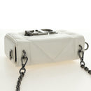 Christian Dior Canage Caro Shoulder Bag Lamb Skin White Silver Auth 185922SM-6