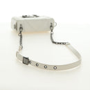 Christian Dior Canage Caro Shoulder Bag Lamb Skin White Silver Auth 185922SM-7