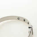Christian Dior Canage Caro Shoulder Bag Lamb Skin White Silver Auth 185922SM-14