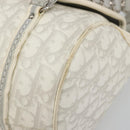 Christian Dior Trotter Canvas Romantic Hand Bag PVC White Silver Auth 185924A-11