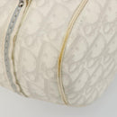 Christian Dior Trotter Canvas Romantic Hand Bag PVC White Silver Auth 185924A-13