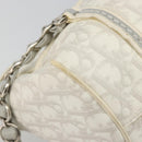 Christian Dior Trotter Canvas Romantic Hand Bag PVC White Silver Auth 185924A-14