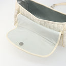 Christian Dior Trotter Canvas Romantic Hand Bag PVC White Silver Auth 185924A-17