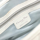 Christian Dior Trotter Canvas Romantic Hand Bag PVC White Silver Auth 185924A-18