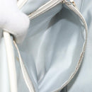 Christian Dior Trotter Canvas Romantic Hand Bag PVC White Silver Auth 185924A-24