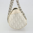 Christian Dior Trotter Canvas Romantic Hand Bag PVC White Silver Auth 185924A-4