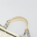 Christian Dior Trotter Canvas Romantic Hand Bag PVC White Silver Auth 185924A-8