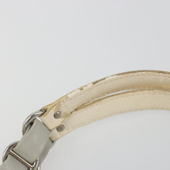 Christian Dior Trotter Canvas Romantic Hand Bag PVC White Silver Auth 185924A