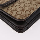 CELINE C Sulky Horse Carriage Shoulder Bag Canvas Beige Gold Auth 185927A-10