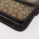 CELINE C Sulky Horse Carriage Shoulder Bag Canvas Beige Gold Auth 185927A-11