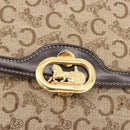 CELINE C Sulky Horse Carriage Shoulder Bag Canvas Beige Gold Auth 185927A-14