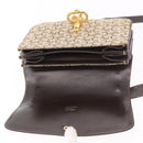 CELINE C Sulky Horse Carriage Shoulder Bag Canvas Beige Gold Auth 185927A-15