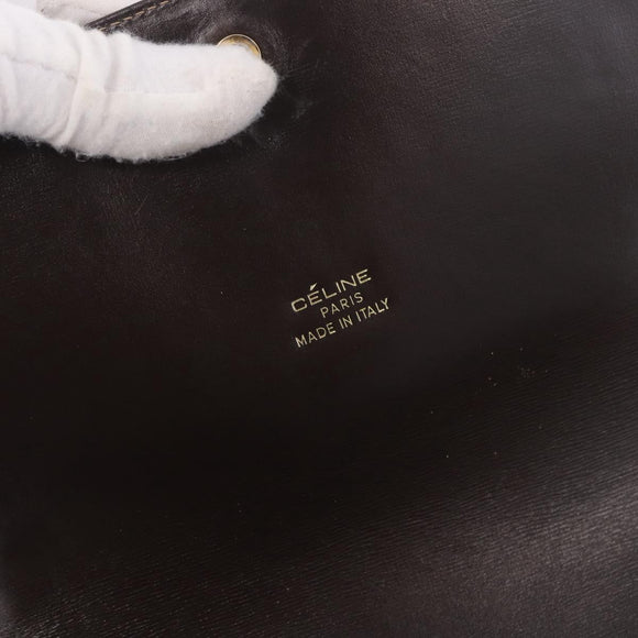 CELINE C Sulky Horse Carriage Shoulder Bag Canvas Beige Gold Auth 185927A