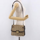 CELINE C Sulky Horse Carriage Shoulder Bag Canvas Beige Gold Auth 185927A-25