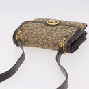 CELINE C Sulky Horse Carriage Shoulder Bag Canvas Beige Gold Auth 185927A-6