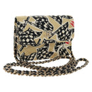 CHANEL ChainShoulderPouch Mini Matelasse 13 Bag Satin Beige Gold CC Auth 185928M-1
