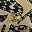 CHANEL ChainShoulderPouch Mini Matelasse 13 Bag Satin Beige Gold CC Auth 185928M-14