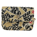 CHANEL ChainShoulderPouch Mini Matelasse 13 Bag Satin Beige Gold CC Auth 185928M-2