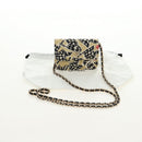 CHANEL ChainShoulderPouch Mini Matelasse 13 Bag Satin Beige Gold CC Auth 185928M-22