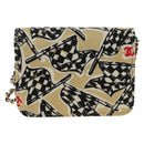 CHANEL ChainShoulderPouch Mini Matelasse 13 Bag Satin Beige Gold CC Auth 185928M-3