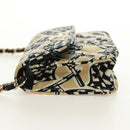 CHANEL ChainShoulderPouch Mini Matelasse 13 Bag Satin Beige Gold CC Auth 185928M-4
