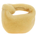 BOTTEGAVENETA Hand Pouch Fur Yellow Gold Auth 185930SM-1