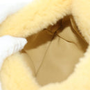BOTTEGAVENETA Hand Pouch Fur Yellow Gold Auth 185930SM-10