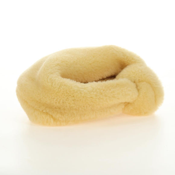 BOTTEGAVENETA Hand Pouch Fur Yellow Gold Auth 185930SM