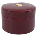 CARTIER Jewelry Box Leather Bordeaux Gold Auth 185932V-1