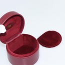 CARTIER Jewelry Box Leather Bordeaux Gold Auth 185932V-8
