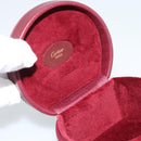 CARTIER Jewelry Box Leather Bordeaux Gold Auth 185932V-17