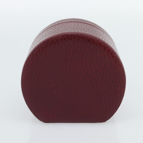 CARTIER Jewelry Box Leather Bordeaux Gold Auth 185932V