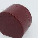 CARTIER Jewelry Box Leather Bordeaux Gold Auth 185932V-7