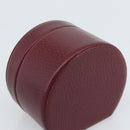 CARTIER Jewelry Box Leather Bordeaux Gold Auth 185932V-14