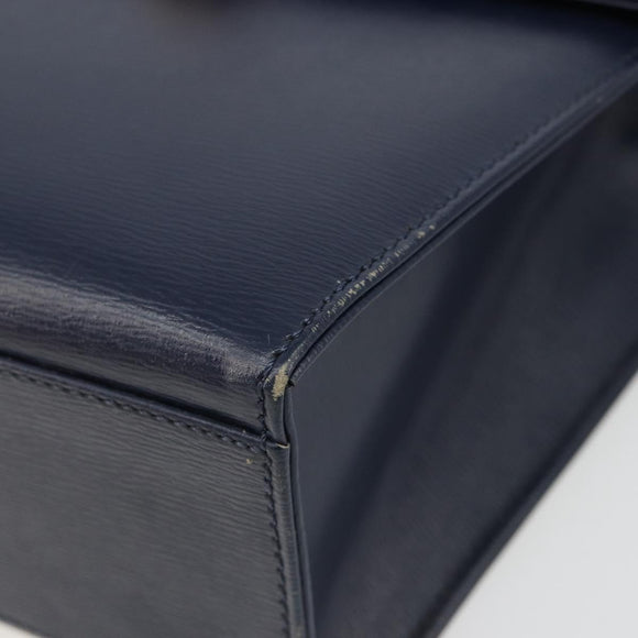 Christian Dior Shoulder Bag Leather 2way Blue Gold Auth 185936A