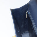 Christian Dior Shoulder Bag Leather 2way Blue Gold Auth 185936A-21